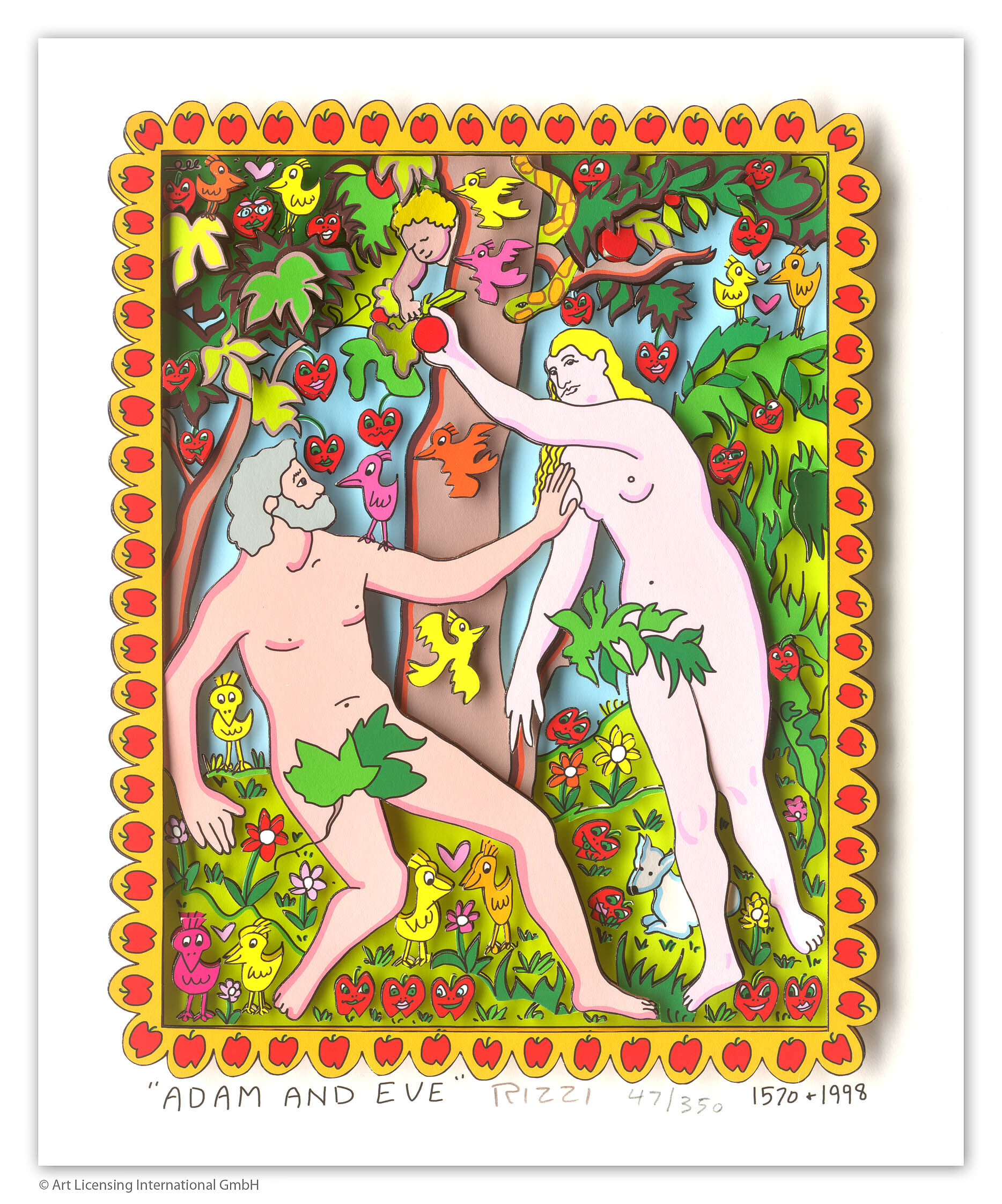 james-rizzi-adam-and-eve-ungerahmt-kunst-3d james-rizzi-adam-and-eve-ungerahmt-kunst-3d