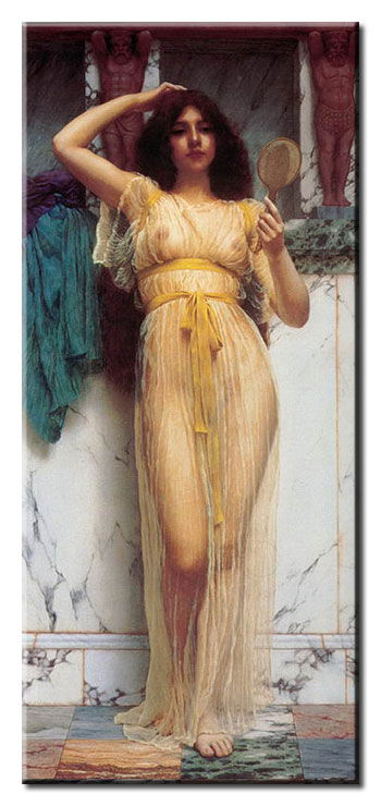 Leinwandbild John William Godward - Der Spiegel