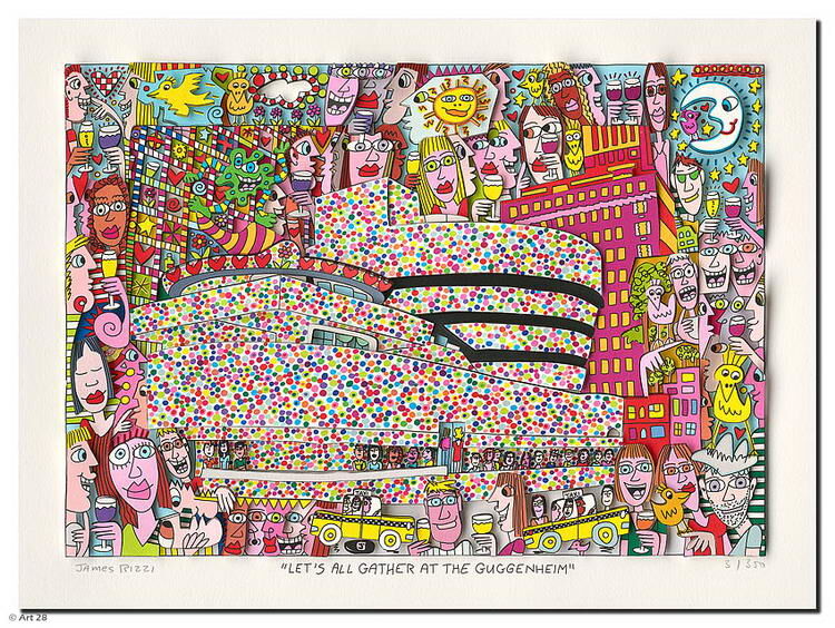 james-rizzi-lets-all-gather-at-the-guggenheim-ungerahmt-kunst-3d james-rizzi-lets-all-gather-at-the-guggenheim-ungerahmt-kunst-3d