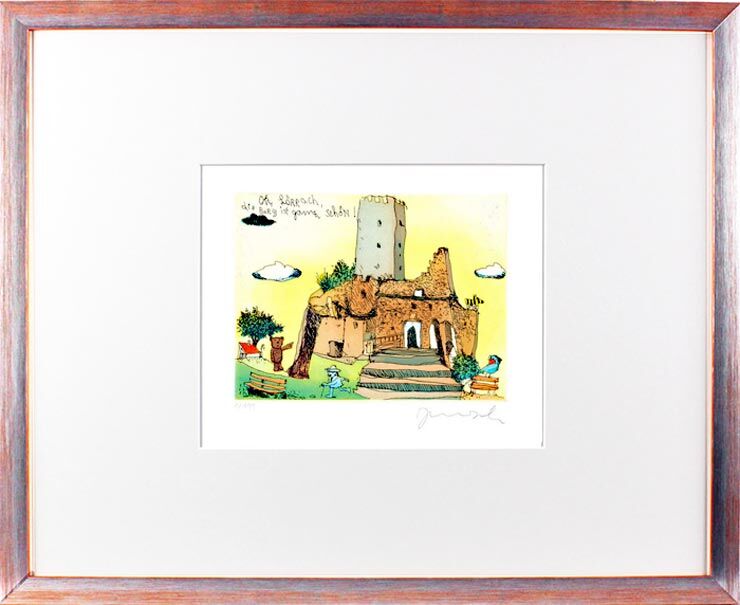 janosch-oh-loerrach-die-burg-ist-ganz-schoen-gerahmt-kunst-radierung janosch-oh-loerrach-die-burg-ist-ganz-schoen-gerahmt-kunst-radierung
