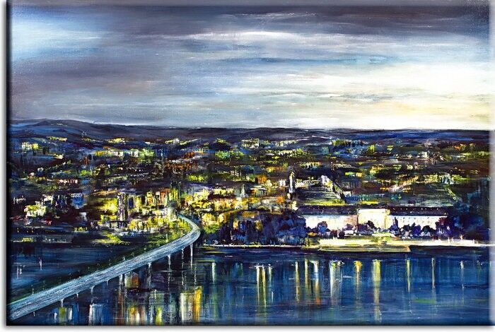 Leinwandbild Brigitte Jung Koblenz Rheinbrücke Koblenz Rheinbrücke von B. Jung Leinwandbild