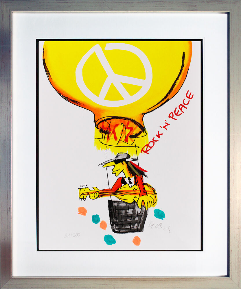 Udo Lindenberg UNIKAT  - ROCK - N - PEACE - veredelt durch Handbemalung