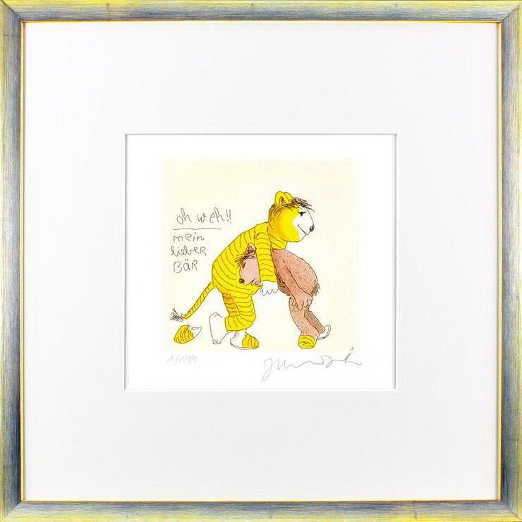 janosch-oh-weh-mein-lieber-baer-gerahmt-kunst-radierung janosch-oh-weh-mein-lieber-baer-gerahmt-kunst-radierung