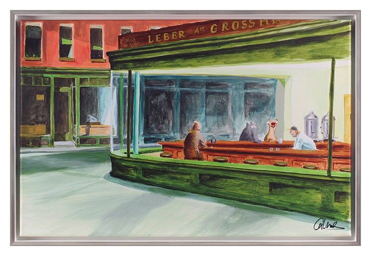 otto-waalkes-nighthawks-gerahmt-hopper