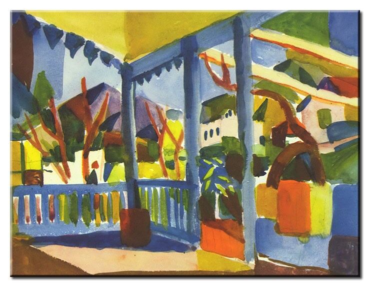 Leinwandbild August Macke - Terrasse des Landhauses in St. Germain