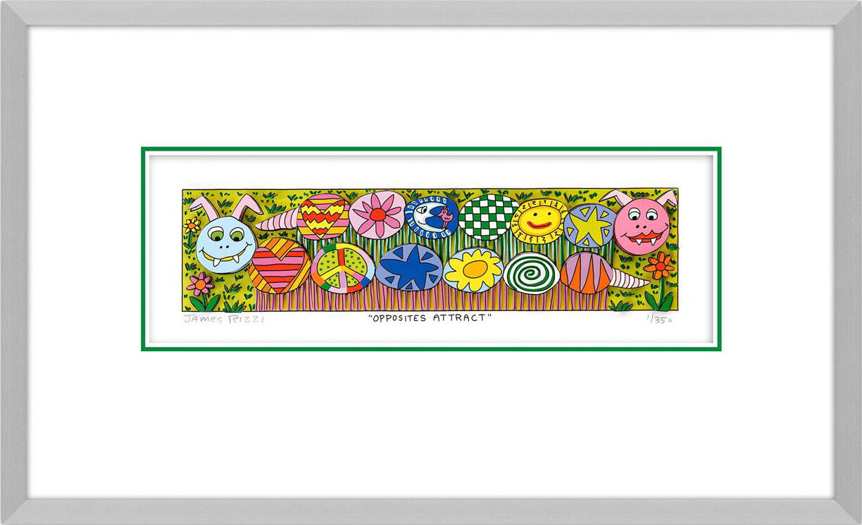 james-rizzi-opposites-attract-gerahmt-kunst-3d james-rizzi-opposites-attract-gerahmt-kunst-3d