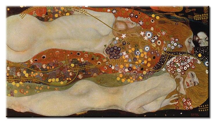 Leinwandbild Gustav Klimt - Wasserschlangen II