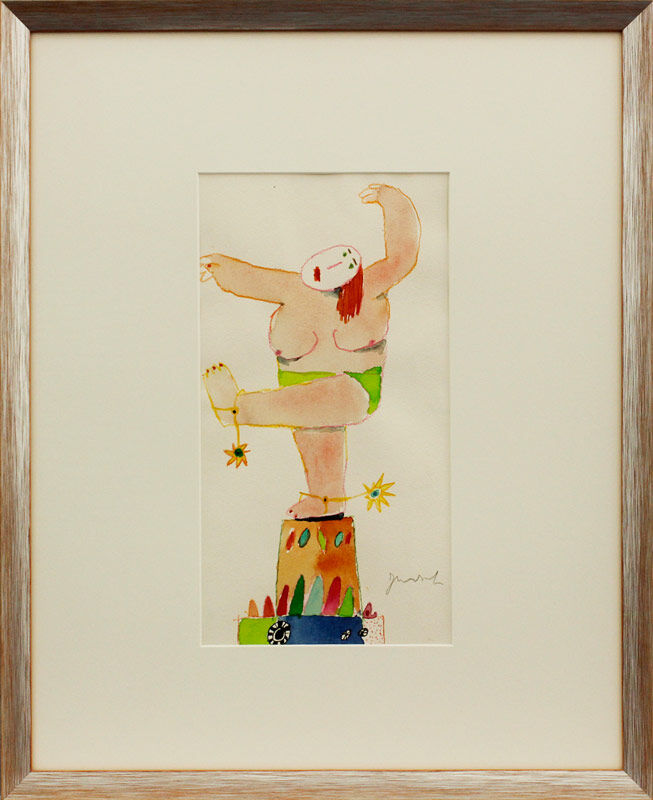 janosch-akrobatin-gerahmt-aquarell-handsigniert janosch-akrobatin-gerahmt-aquarell-handsigniert