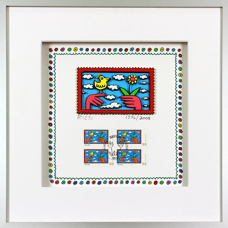 james-rizzi-briefmarken-danke-gerahmt-alu-silber james-rizzi-briefmarken-danke-gerahmt-alu-silber