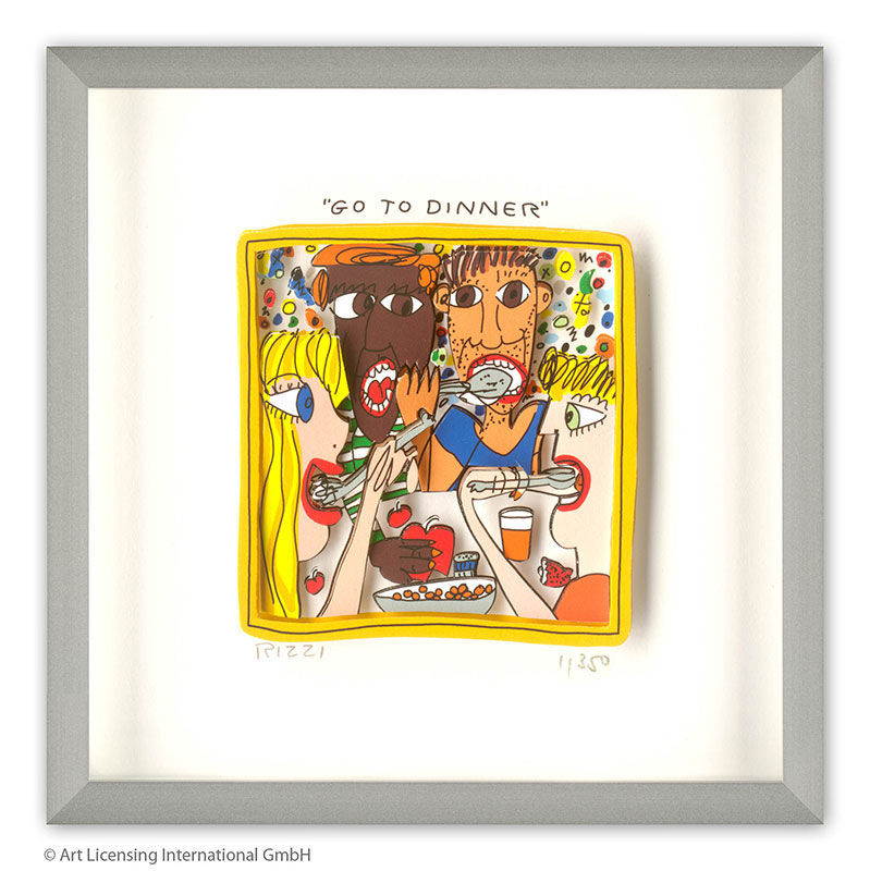james-rizzi-go-to-dinner-gerahmt-kunst-3d james-rizzi-go-to-dinner-gerahmt-kunst-3d