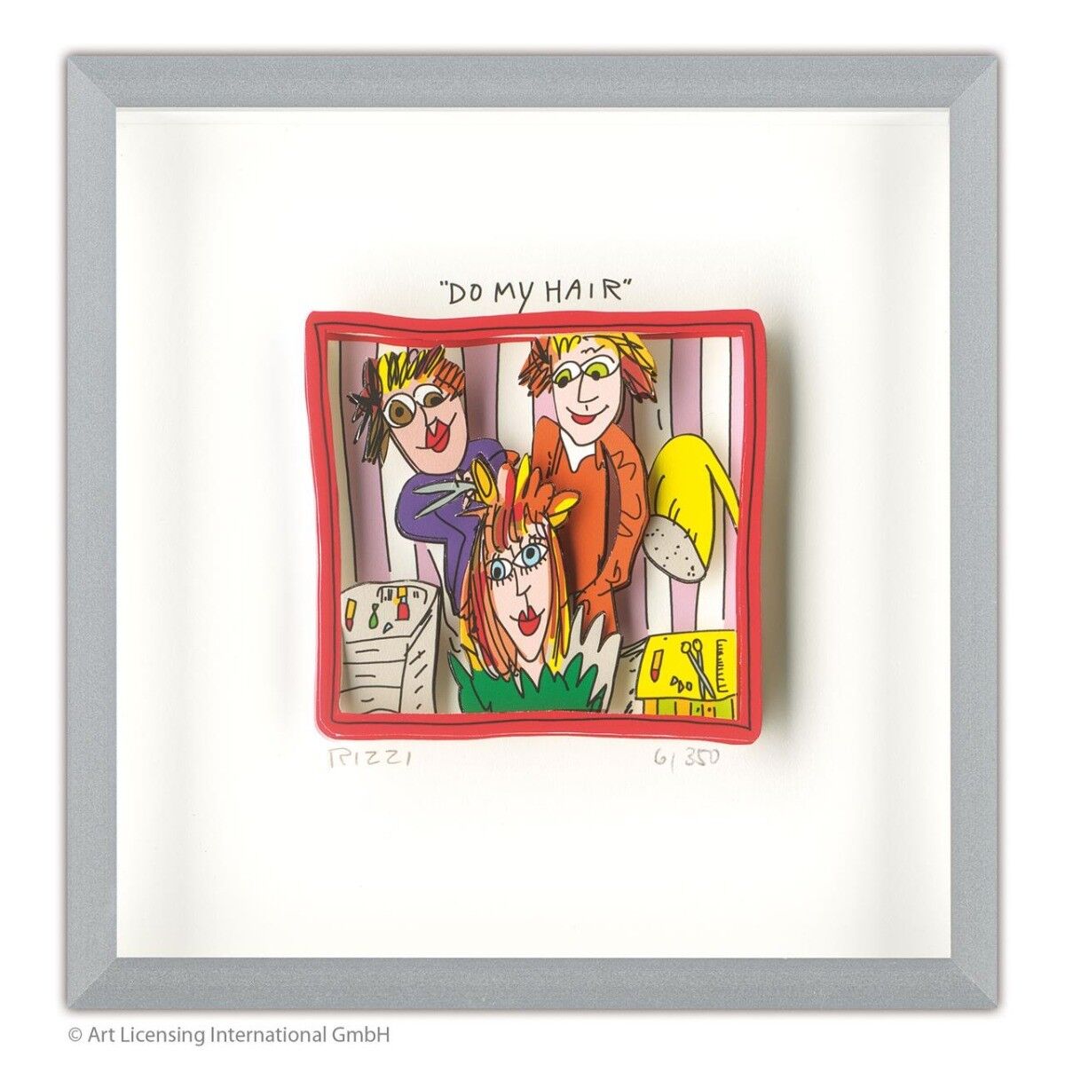 james-rizzi-do-my-hair-gerahmt-kunst-3d james-rizzi-do-my-hair-gerahmt-kunst-3d