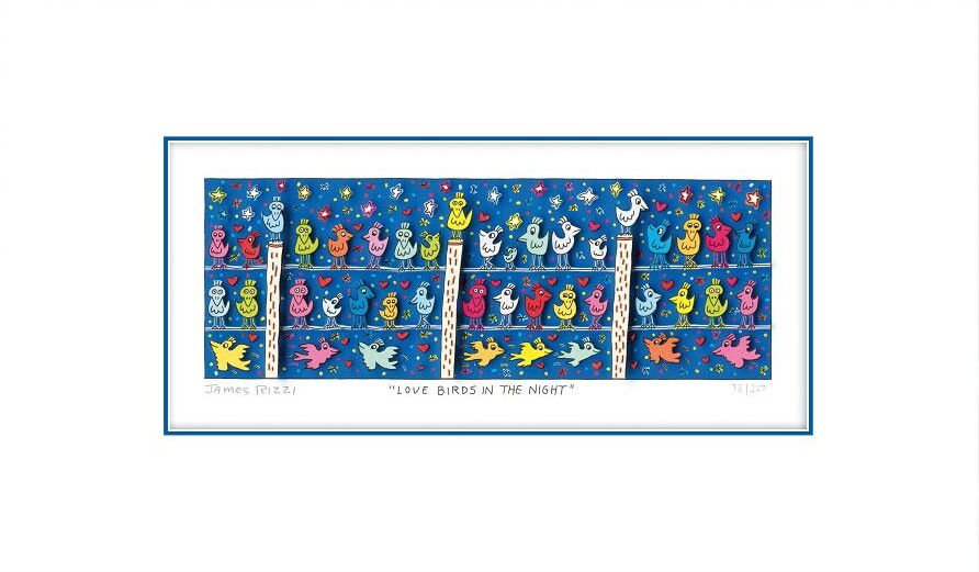 james-rizzi-love-birds-in-the-night-ungerahmt-kunst-3d james-rizzi-love-birds-in-the-night-ungerahmt-kunst-3d