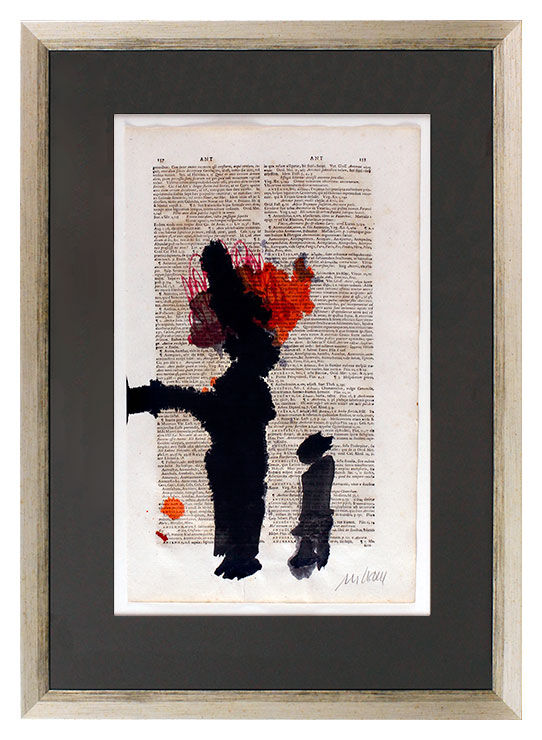 ARMIN MUELLER-STAHL - WORT UND BILD - ROTE SONNE Armin Mueller-Stahl - WORT UND BILD - ROTE SONNE - original gemalt - HANDSIGNIERT