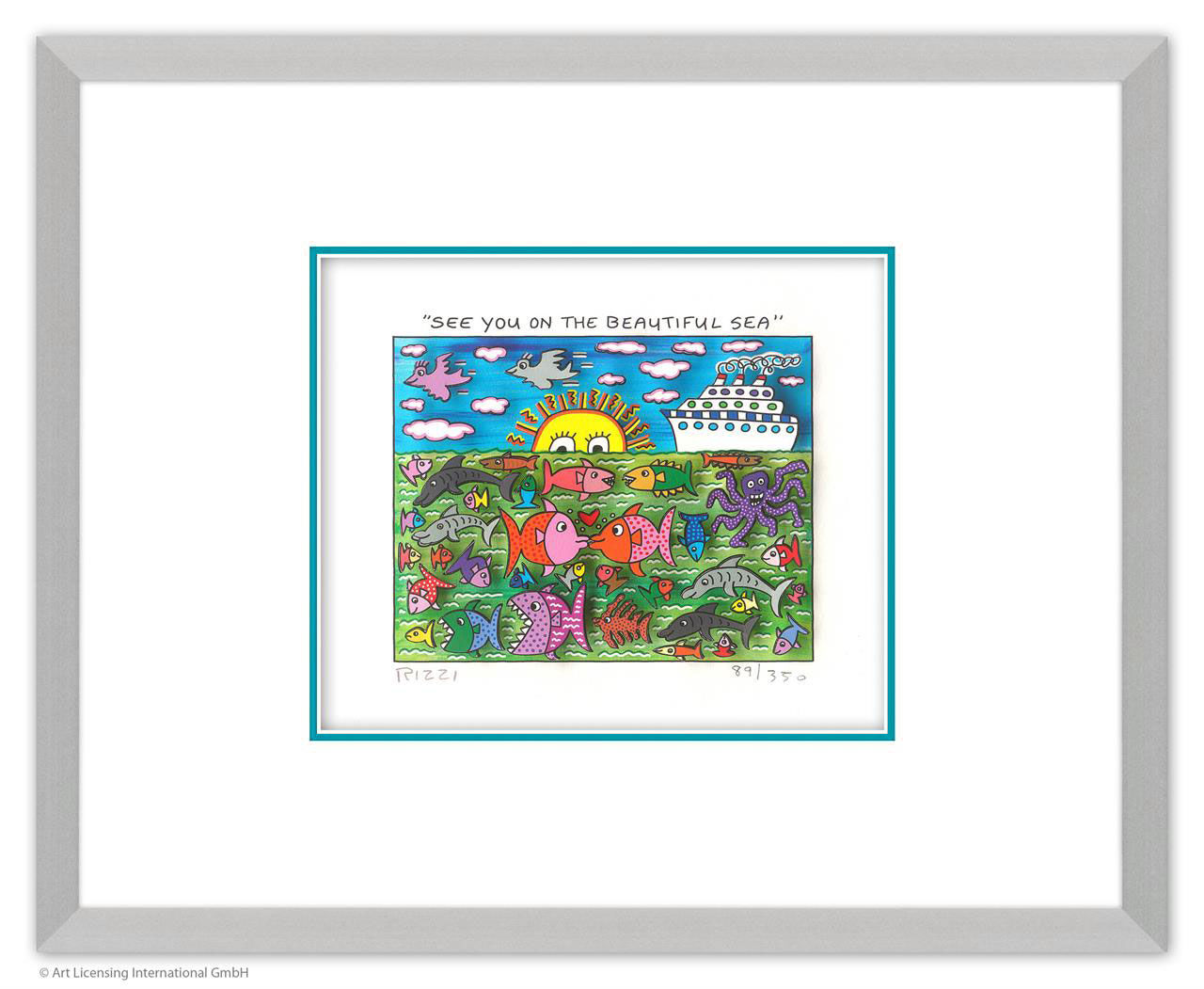 james-rizzi-see-you-on-the-beautiful-sea-gerahmt-kunst-3d james-rizzi-see-you-on-the-beautiful-sea-gerahmt-kunst-3d