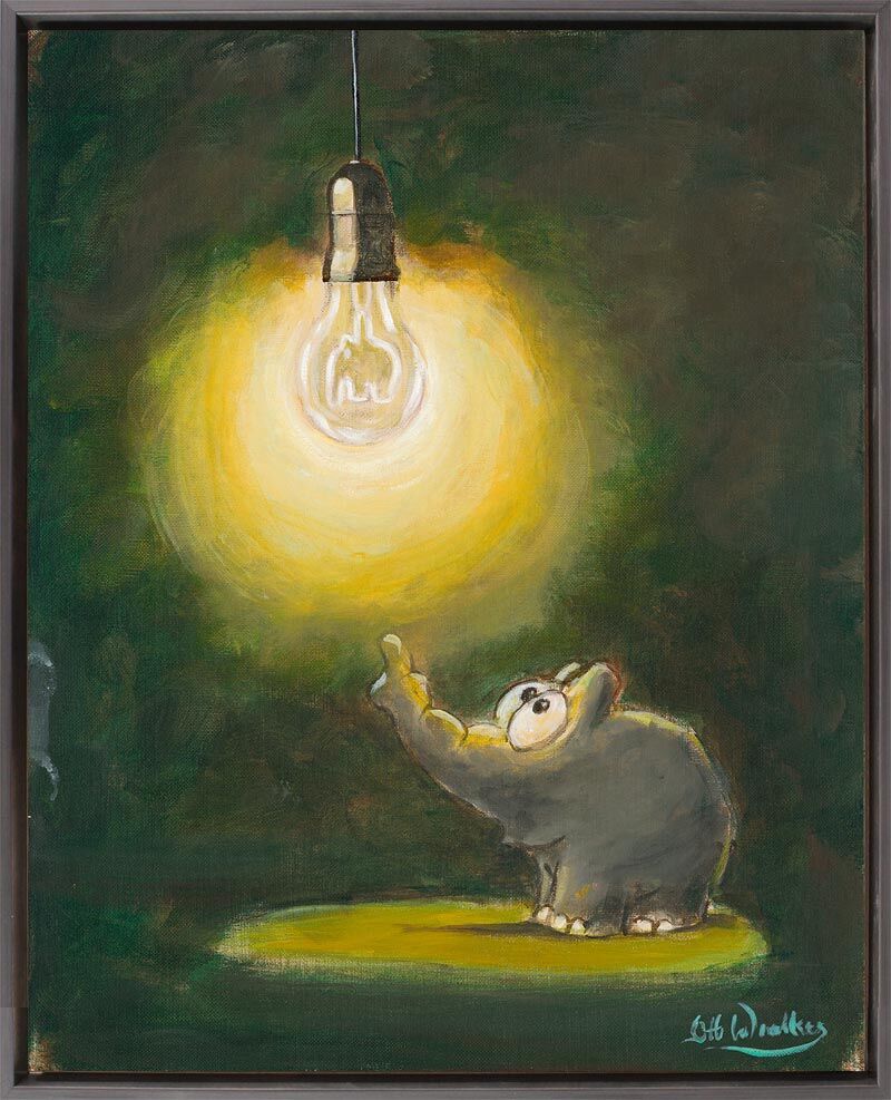 Otto Waalkes - ERLEUCHTUNG - Original Pigmentgrafik auf Leinwand handsigniert  Otto Waalkes - ERLEUCHTUNG - Original Pigmentgrafik auf Leinwand handsigniert