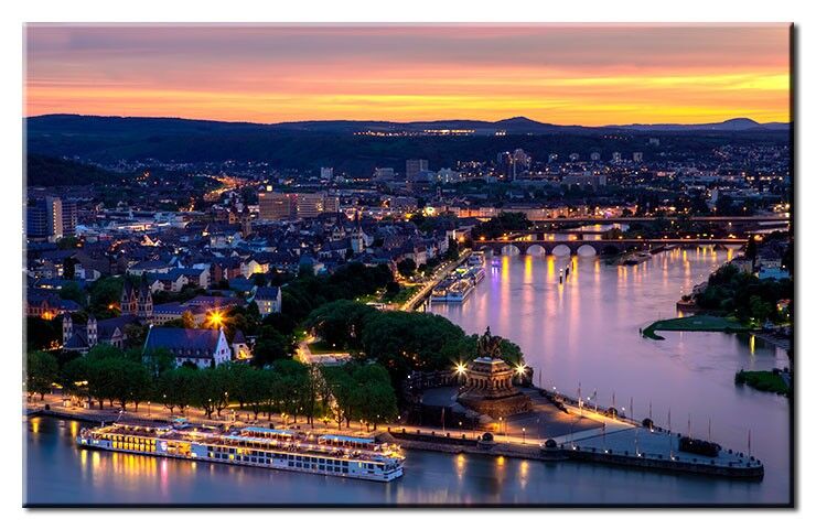 Koblenz at Night Leinwand Bild Koblenz At Night - Leinwandbild