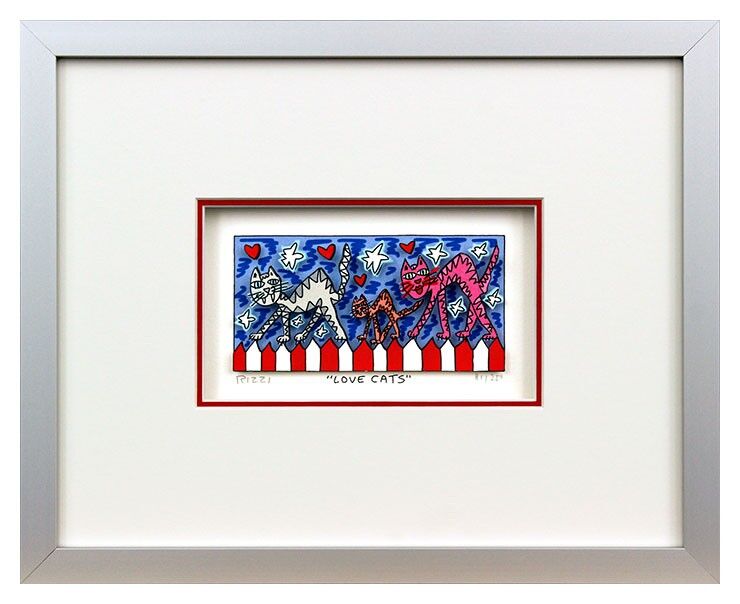 james-rizzi-love-cats-gerahmt-kunst-3d james-rizzi-love-cats-gerahmt-kunst-3d