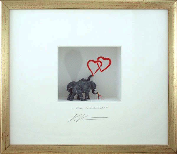 Volker Kühn - Dicke Freundschaft - orig. 3D-Bildobjekt  Volker Kühn - Dicke Freundschaft - orig. 3D-Bildobjekt
