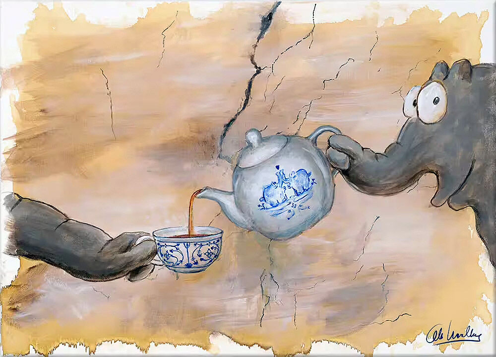 Otto Waalkes Bilder - CREATION OF OSTFRIESENTEE - ORIGINAL PIGMENTGRAFIK AUF LEINWAND Otto Waalkes Bilder - CREATION OF OSTFRIESENTEE - ORIGINAL PIGMENTGRAFIK AUF LEINWAND