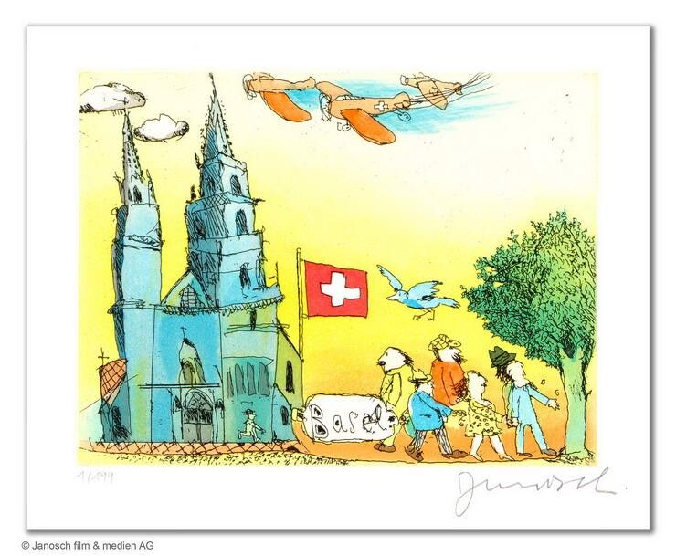 janosch-basel-und-sein-muenster-ungerahmt-kunst-radierung janosch-basel-und-sein-muenster-ungerahmt-kunst-radierung