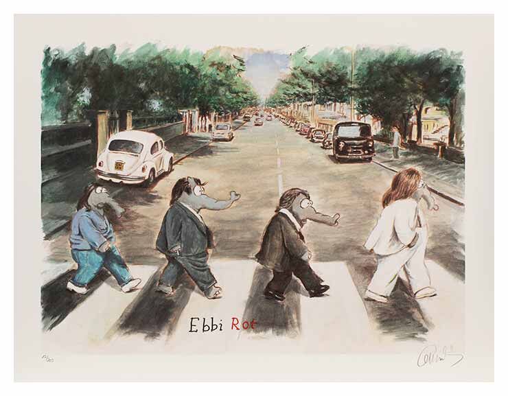 otto-waalkes-ebbi-rot-ungerahmt-beatles-abbey-road-ottifant