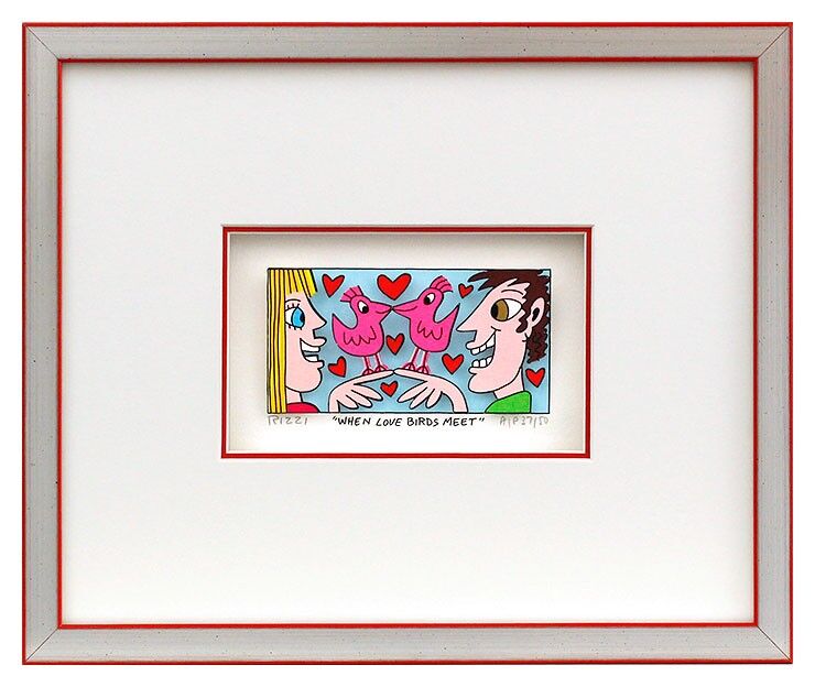 james-rizzi-when-love-birds-meet-gerahmt-kunst-3d