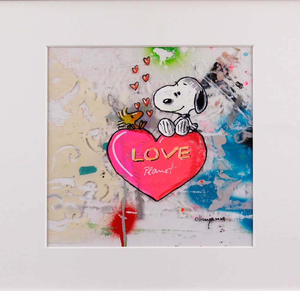 andrea-ottenjann-snoopy-woodstock-love-planet-ungerahmt
