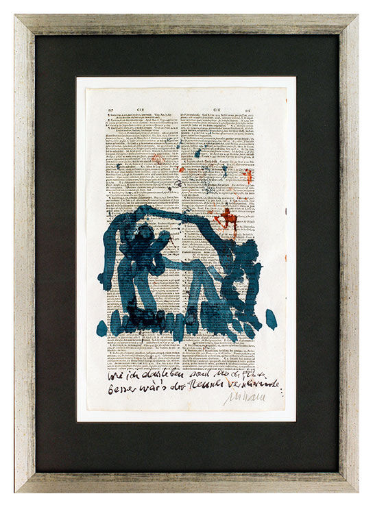 Armin Mueller-Stahl - WORT UND BILD - BLAUE KUH - original gemalt - HANDSIGNIERT