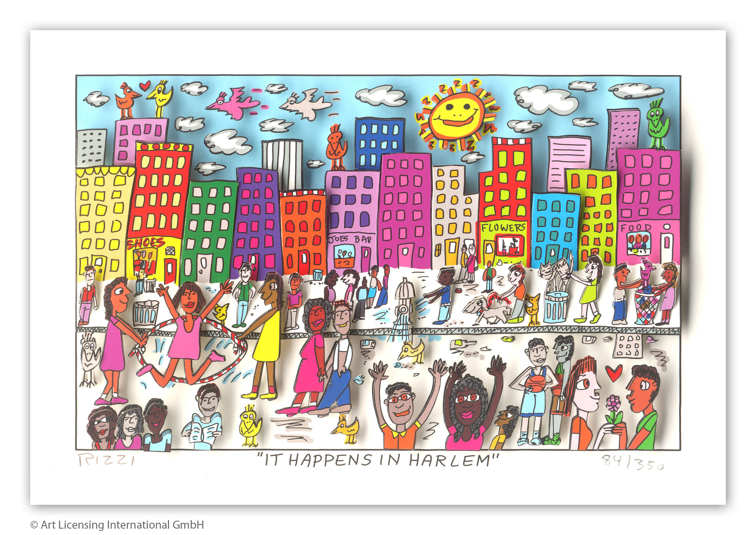 james-rizzi-it-happens-in-harlem-ungerahmt-kunst-3d james-rizzi-it-happens-in-harlem-ungerahmt-kunst-3d