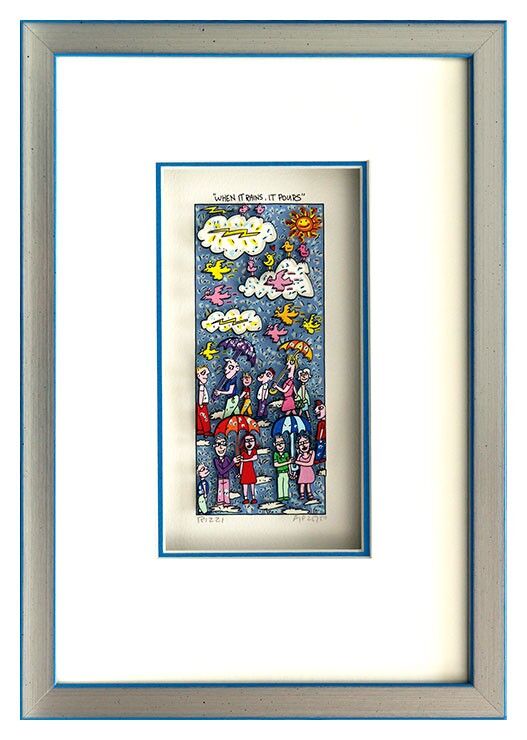 james-rizzi-when-it-rains-it-pours-gerahmt-kunst-3d james-rizzi-when-it-rains-it-pours-gerahmt-kunst-3d