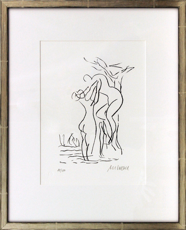 ARMIN MUELLER-STAHL. Badende (nach Max Liebermann) Armin Mueller-Stahl - BADENDE - Original Lithographie - limitiert und handsigniert