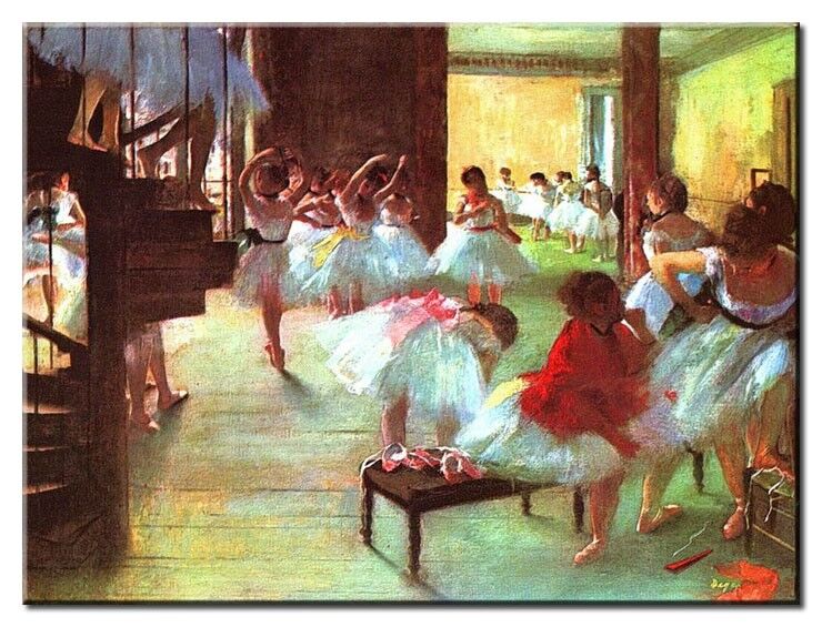 Leinwandbild  Edgar Degas - Ballettschule Edgar Degas Bilder - Ballettschule-60 x 80 cm