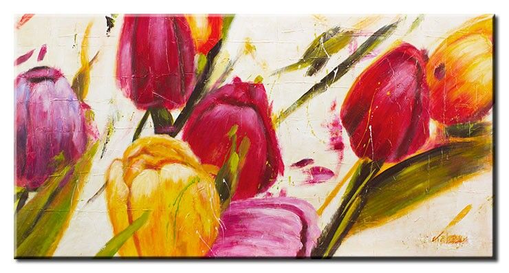 Leinwandbild Bunte Tulpen Modernes Leinwandbild - Bunte Tulpen