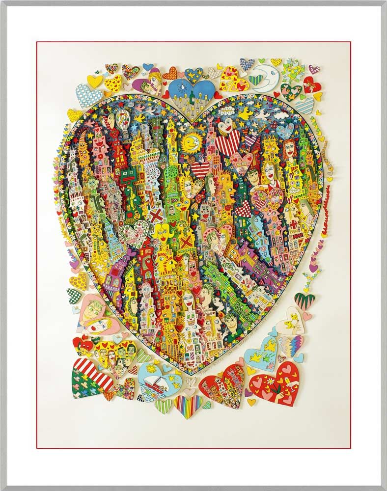 James-Rizzi-In-the-heart-of-the-city-silber-gerahmt
