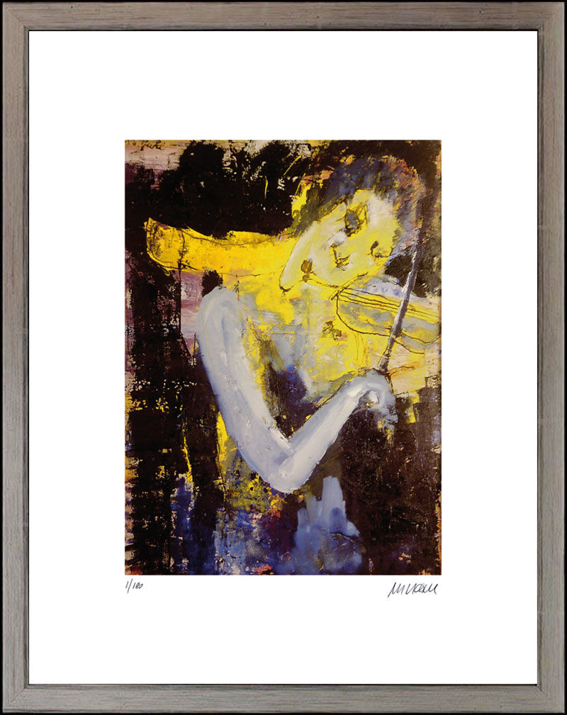 Armin Mueller-Stahl - GEIGERIN IN GELB - Originale Pigmentgrafik - limitiert und handsigniert Armin Mueller-Stahl - GEIGERIN IN GELB - Originale Pigmentgrafik - limitiert und handsigniert