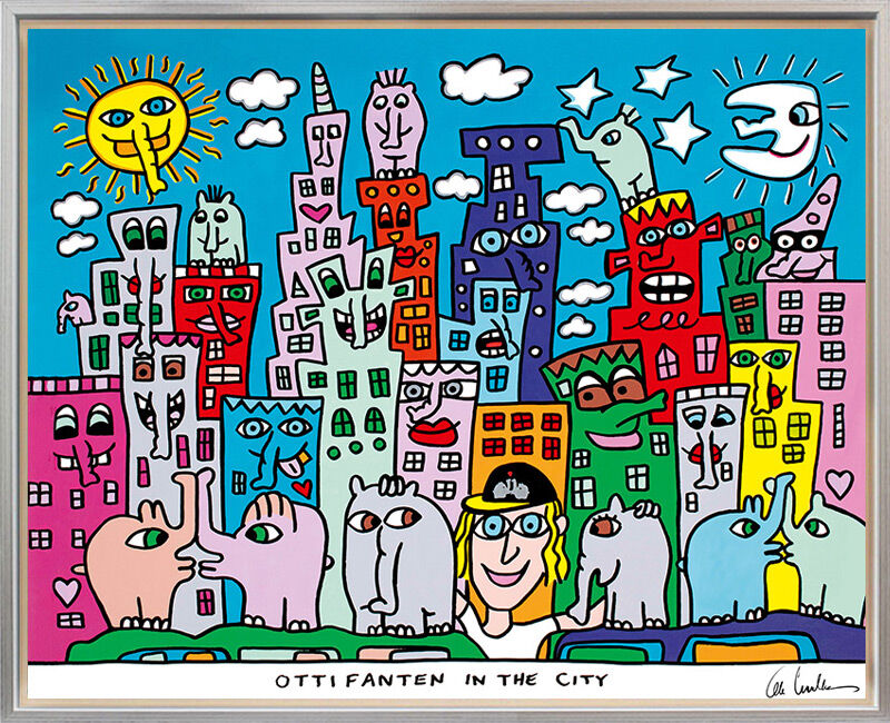 otto-waalkes-ottifanten-in-the-city-gerahmt-james-rizzi-pop-art