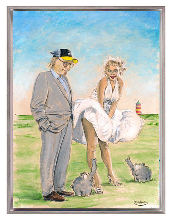 Windfang Otto Waalkes - "Windfang" - original Pigmentgrafik handsigniert, limitierte Auflage - gerahmt