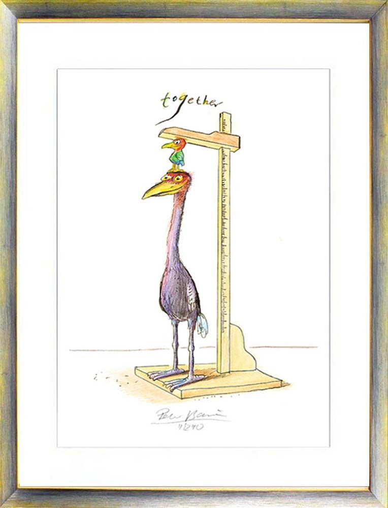 Peter Bauer - TOGETHER - Vögel - original Pigmentgrafik handsigniert 