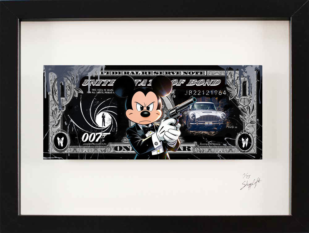 skyyloft-mickey-james-bond-dollar-gerahmt