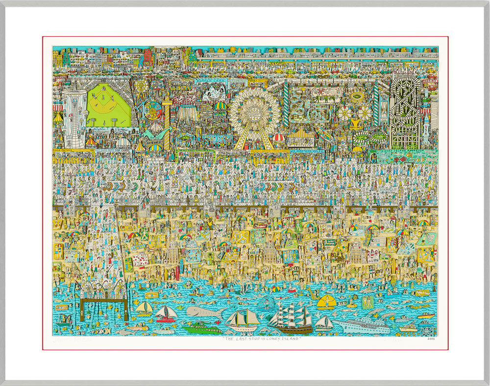 James-Rizzi-The-last-Stop-is-Coney-Island-gerahmt