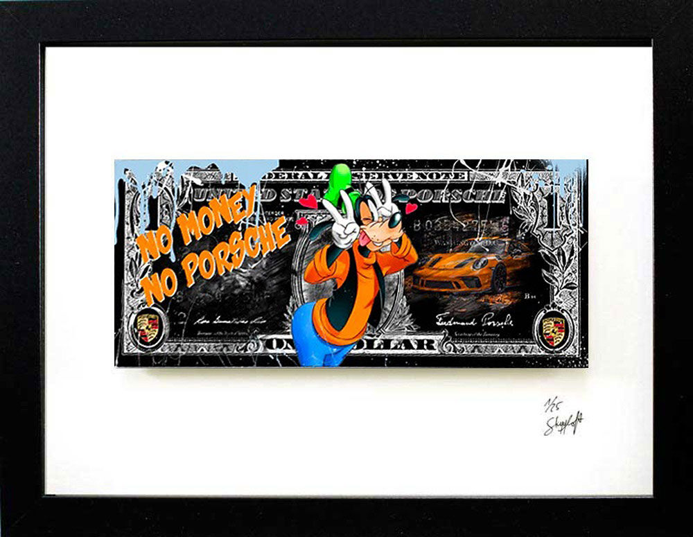 Skyyloft-Chrome-Goofy-Dollar-No-Money-No-Porschen-No1-gerahmt