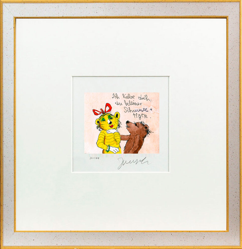 Janosch-ich-liebe-dich-mein-kleiner-schmusetiger-gerahmte-version