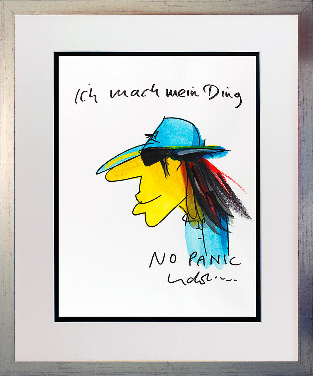  Udo Lindenberg UNIKAT - ICH MACH MEIN DING - NO PANIC - handgemaltes Aquarell