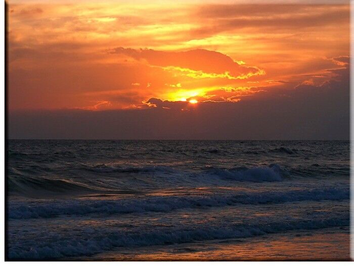 Leinwandbild Abendstimmung Modernes Leinwandbild - Abendstimmung am Meer