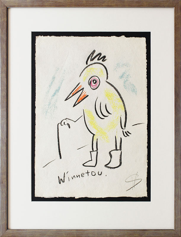 Helge Schneider - WINNETOU original Kohlezeichnung auf Büttenpapier Helge Schneider - WINNETOU original Kohlezeichnung auf Büttenpapier