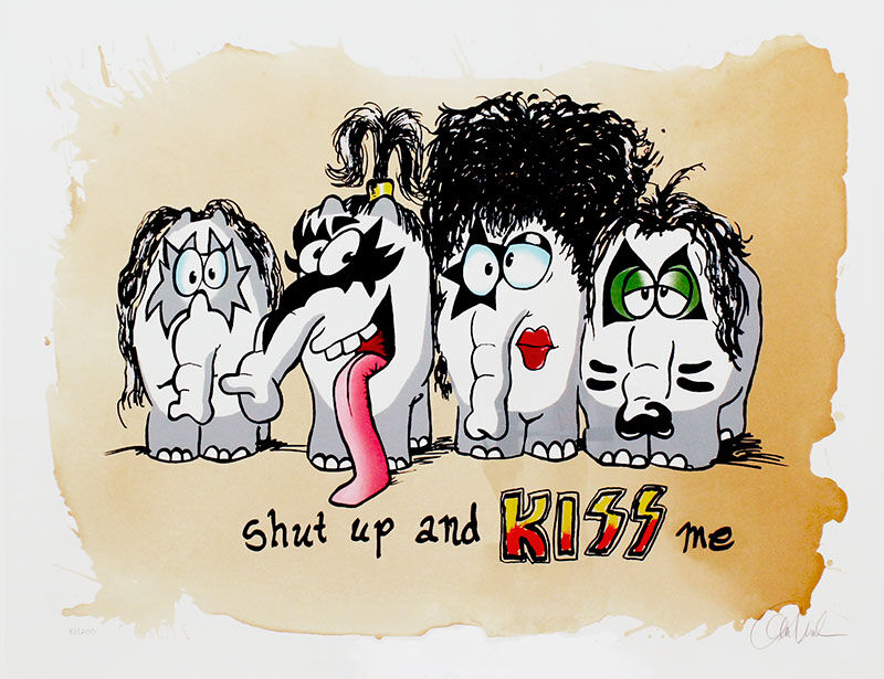 otto-waalkes-shut-up-and-kiss-me-ungerahmt-paul-stanley-ottifant-rock
