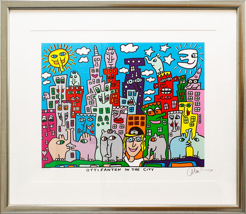 otto-waalkes-ottifanten-in-the-city-gerahmt-james-rizzi-pop-art