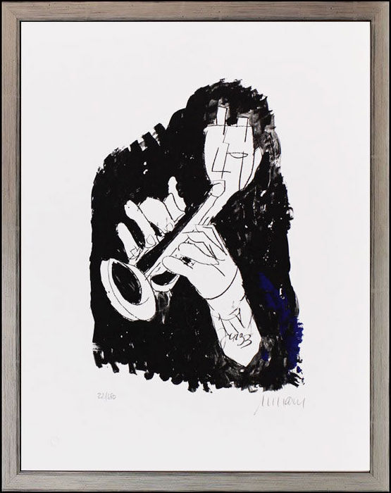 Armin Mueller-Stahl - TRUMPET - Original Lithografie - limitiert und handsigniert Armin Mueller-Stahl - TRUMPET - Original Lithografie - limitiert und handsigniert