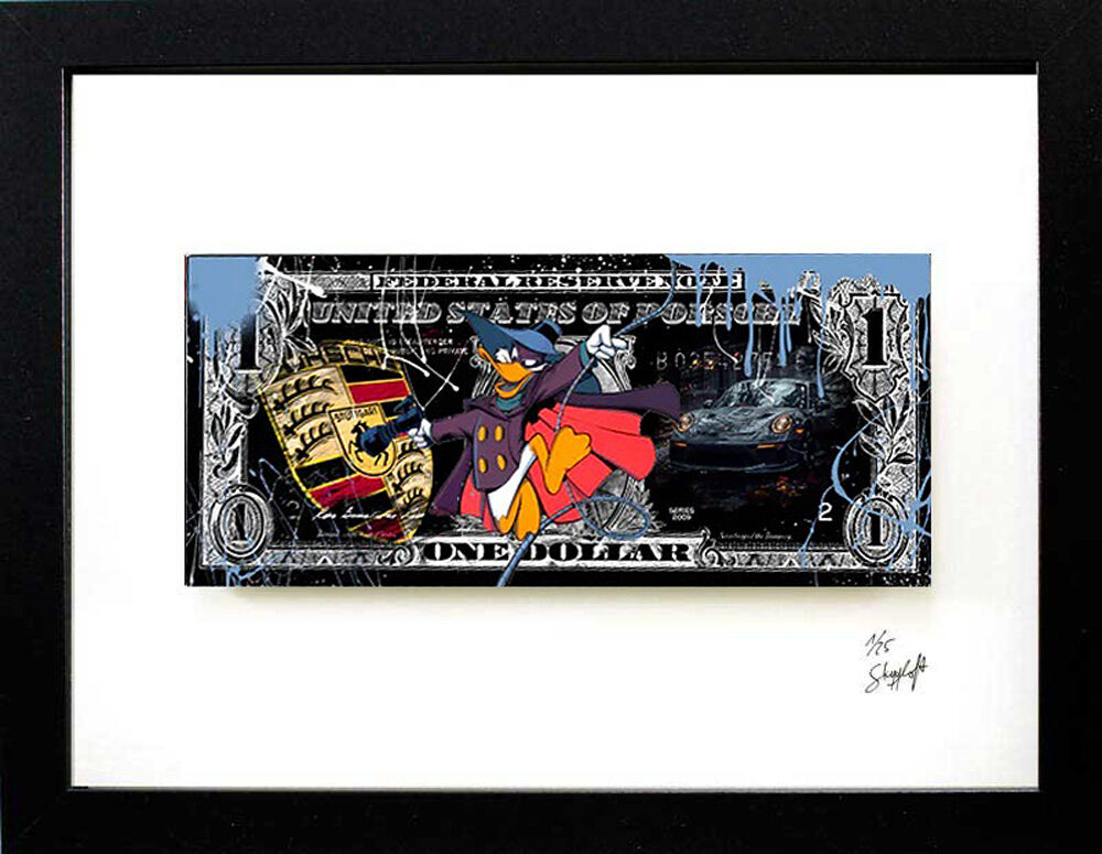 skyyloft-darkwing-duck-porsche-dollar-nummer-1-gerahmt