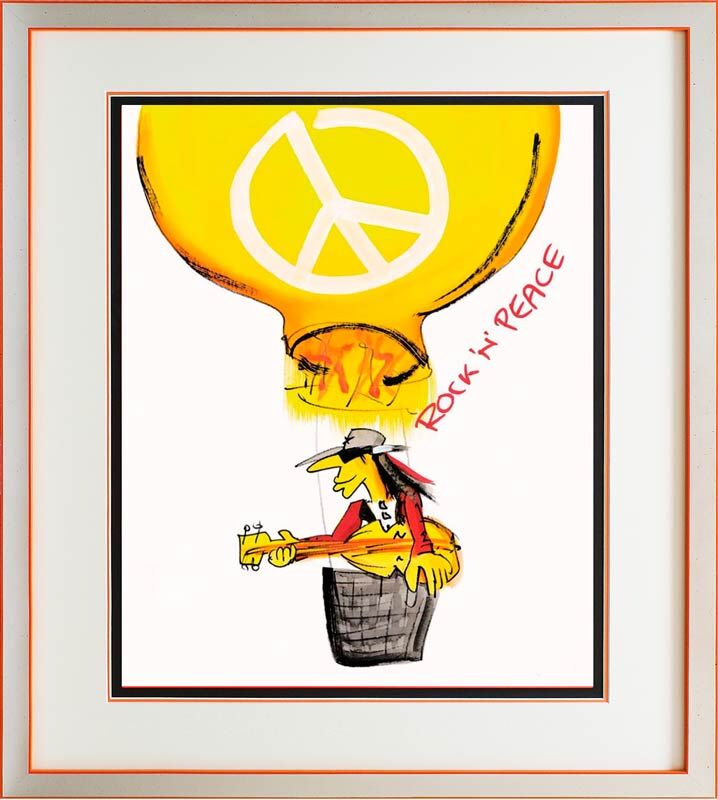 Udo-Lindenberg-Rock-peace-silber-orange-gerahmt